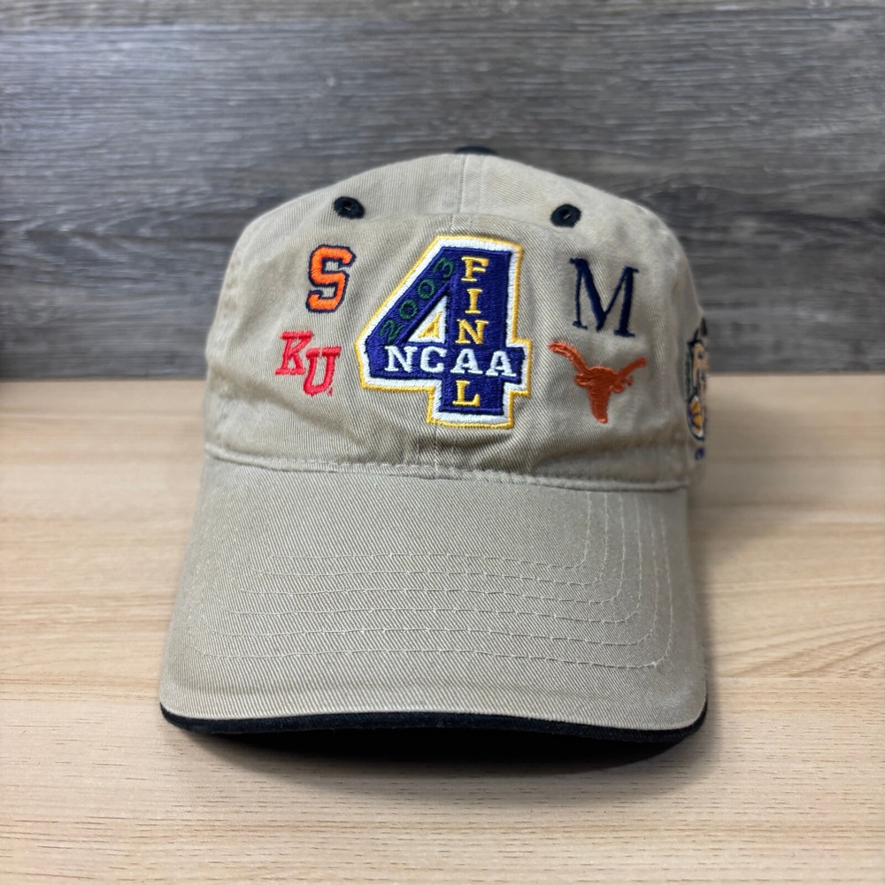 Vintage Final Four Hat Cap Strap Back Brown Basketball 2003 New Orleans